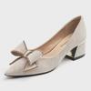 WD Skirt French Thick Heeled Pointed Toe Pumps for Women - 2024 Autumn Collection, Sizes 35-41