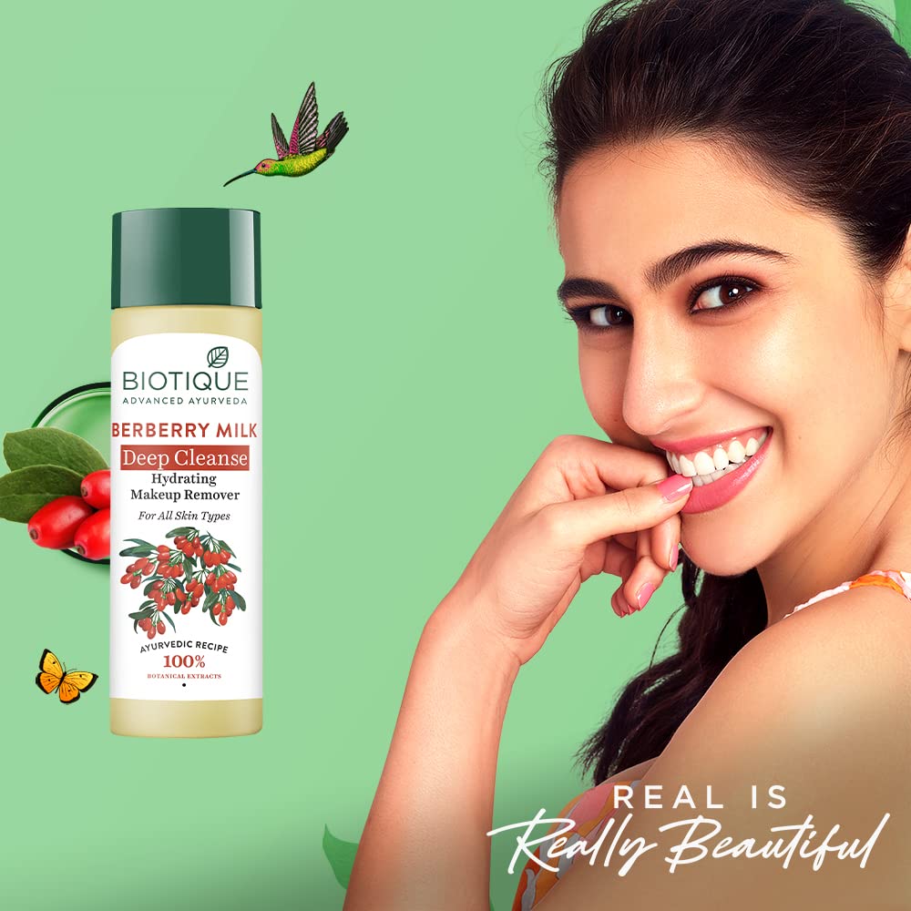 Biotique Berberry Milk Makeup Remover 120ml – Hydrating Deep Cleanse For Soft Glowing Skin All Types