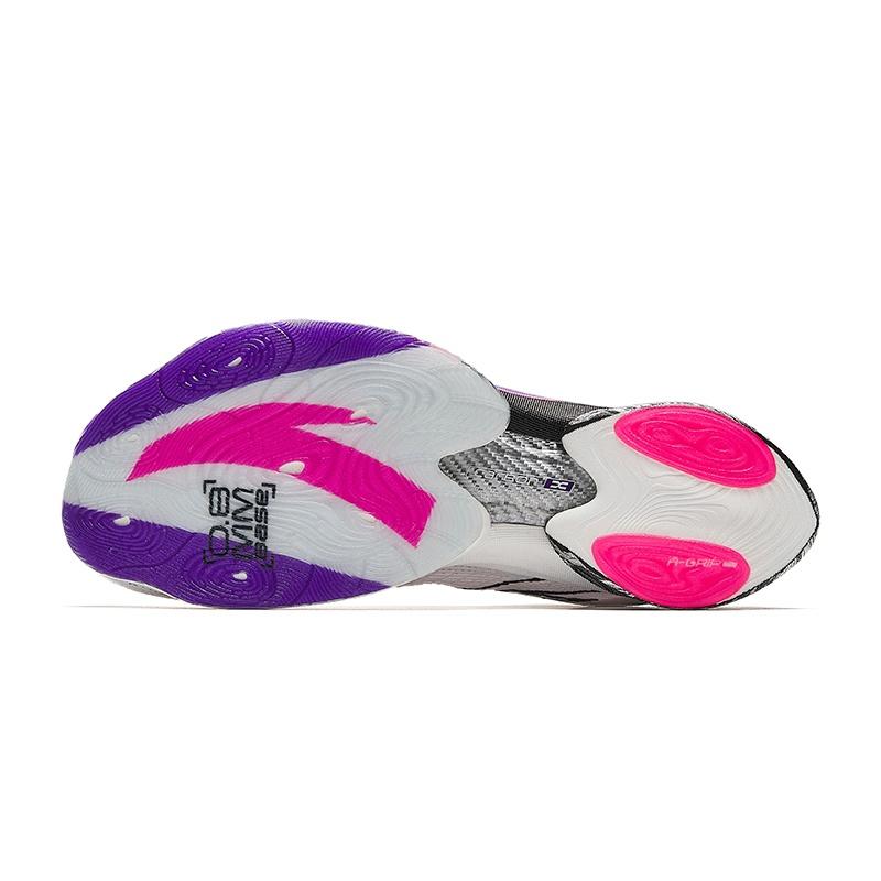 Anta C10 Pro Slip Resistant And Breathable Low Top Marathon Running Shoes Women's White Purple Pink 122445574-6