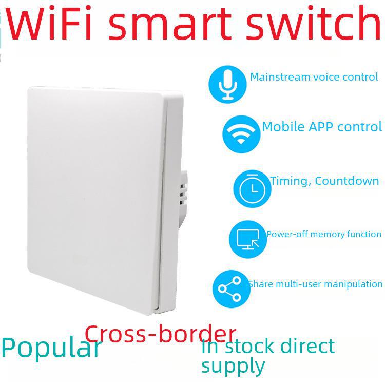 Longspu 86-Type WiFi Smart Switch: Pojedynczy przewód fazowy/neutralny, przełącznik ścienny zgodny ze standardem Graffiti