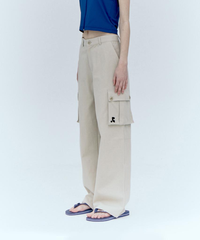 REST&RECREATION Cotton Cargo Pants_Beige