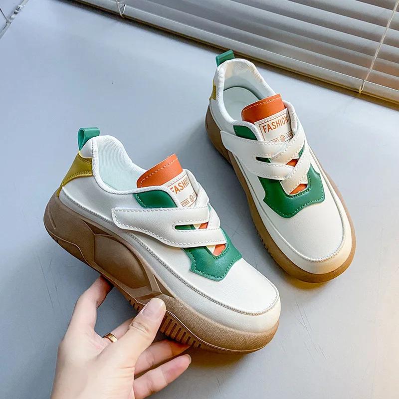 Fashion Women Casual Shoes 2025 New Design Women's Vulcanized Shoes Retro Sports Shoes Fashion Chunky Sneakers Female