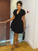 Elegant Women's Plus Size Solid Color Dress - X6085
