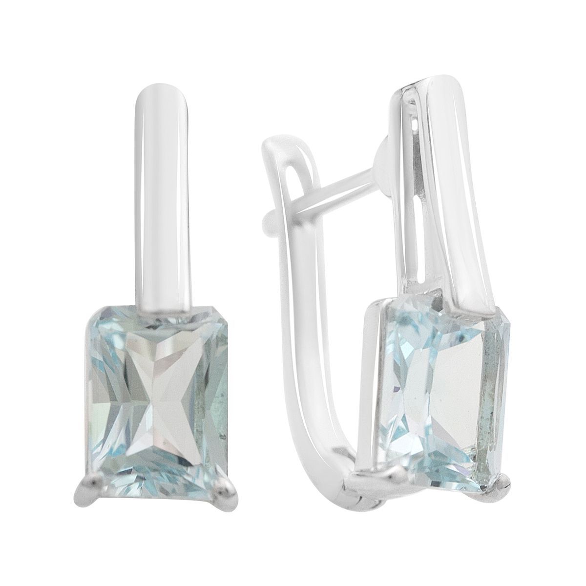 

Срібні сережки з натуральним топазом 3.717ct (2166108) небо синє світло кольору