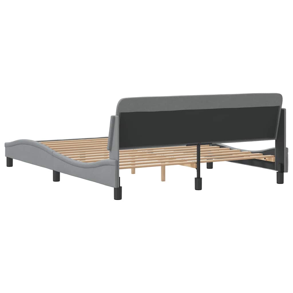 Bed Frame  Dover  Light Gray 152x203 cm Fabric