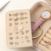 Zipper Velvet Jewelry Box Large Capacity with Two Removable Dividers Jewelry Storage Case Dustproof Jewelry Display Box Watch
