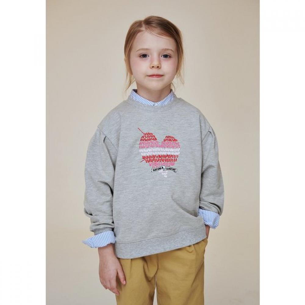 

The Coffee Bean Tea Leaf Gray Heart Embroidery Sweatshirt Ba12ts01gy Gray/165