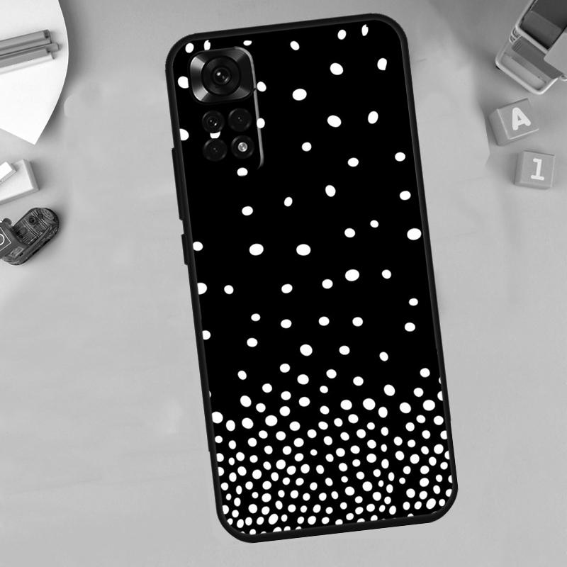 Black And White Polka Dot For Xiaomi Redmi Note 14 10 11 12 13 15 Pro Plus Phone Case For Redmi 15C 14C 10C 12C 13C 15