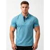 Men's 95% Cotton Henley Shirt Short Sleeve - Casual Button Neck T-Shirt with Pocket - Soft Breathable Summer Top