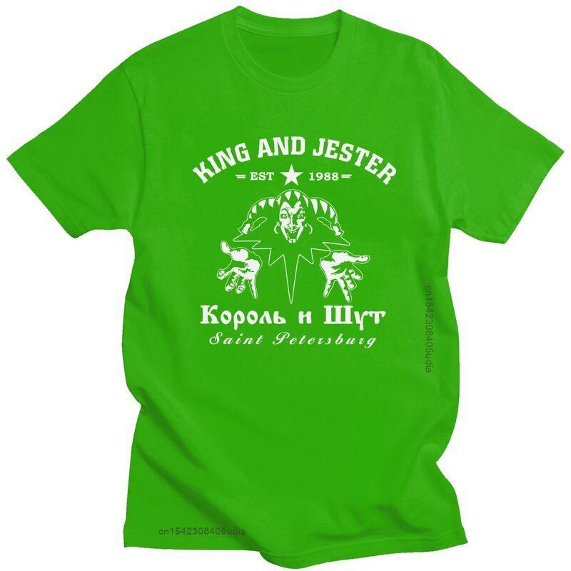 Cool Korol I Shut Graphic T Shirts Men New Arrivals The King And The Jester Clown Tshirt Print Tee Tops Cotton Slim Fit Tshirt