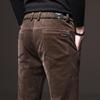 Men's Corduroy Pants Autumn Winter Thickened Velvet Casual Slimming Straight Tube Velvet Trousers Comfortable Fit Warm