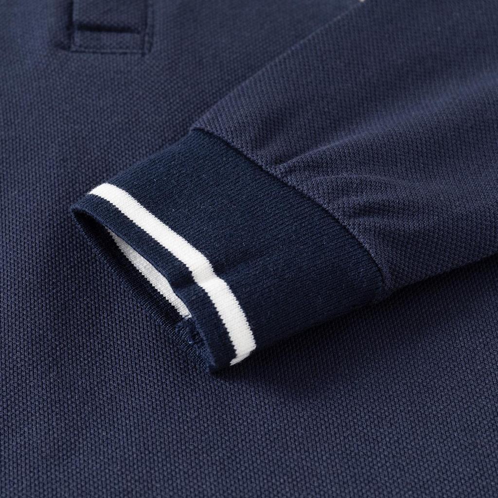 Spring 2024 Boys' Long-Sleeve Polo Shirt - Trendy Lapel Top for Children