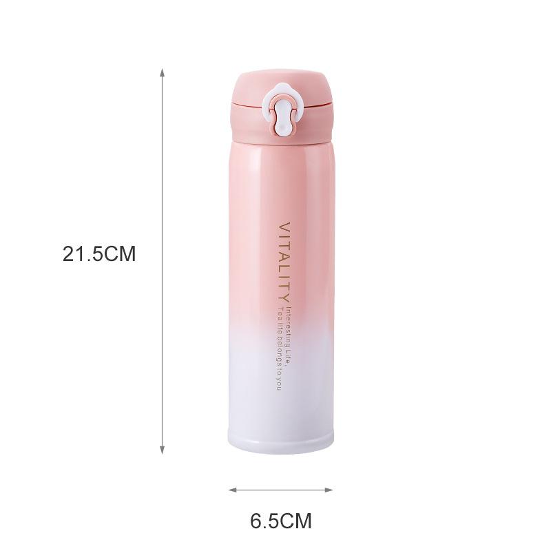 Gradient Color Portable Vacuum Water Bottle Office Stainless Steel Insulated Coffee Mug Insulated Mugs