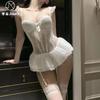 Sex Lingerie End of Season Sexy Fish Bone Pure Lace Mesh Suspender Waist Thin Bear Gathering