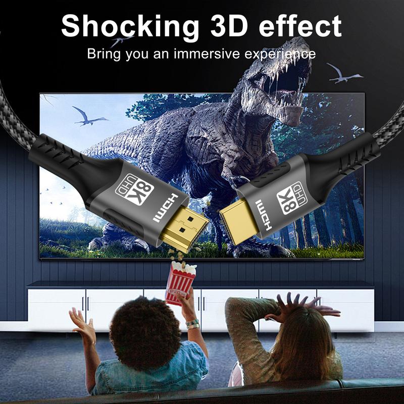 8K HDMI 2.1 Cable 48Gbps Ultra High-Speed 60Hz 120Hz HDMI 2.1 Cable Compatible for PC, PS5, TV, and Projector