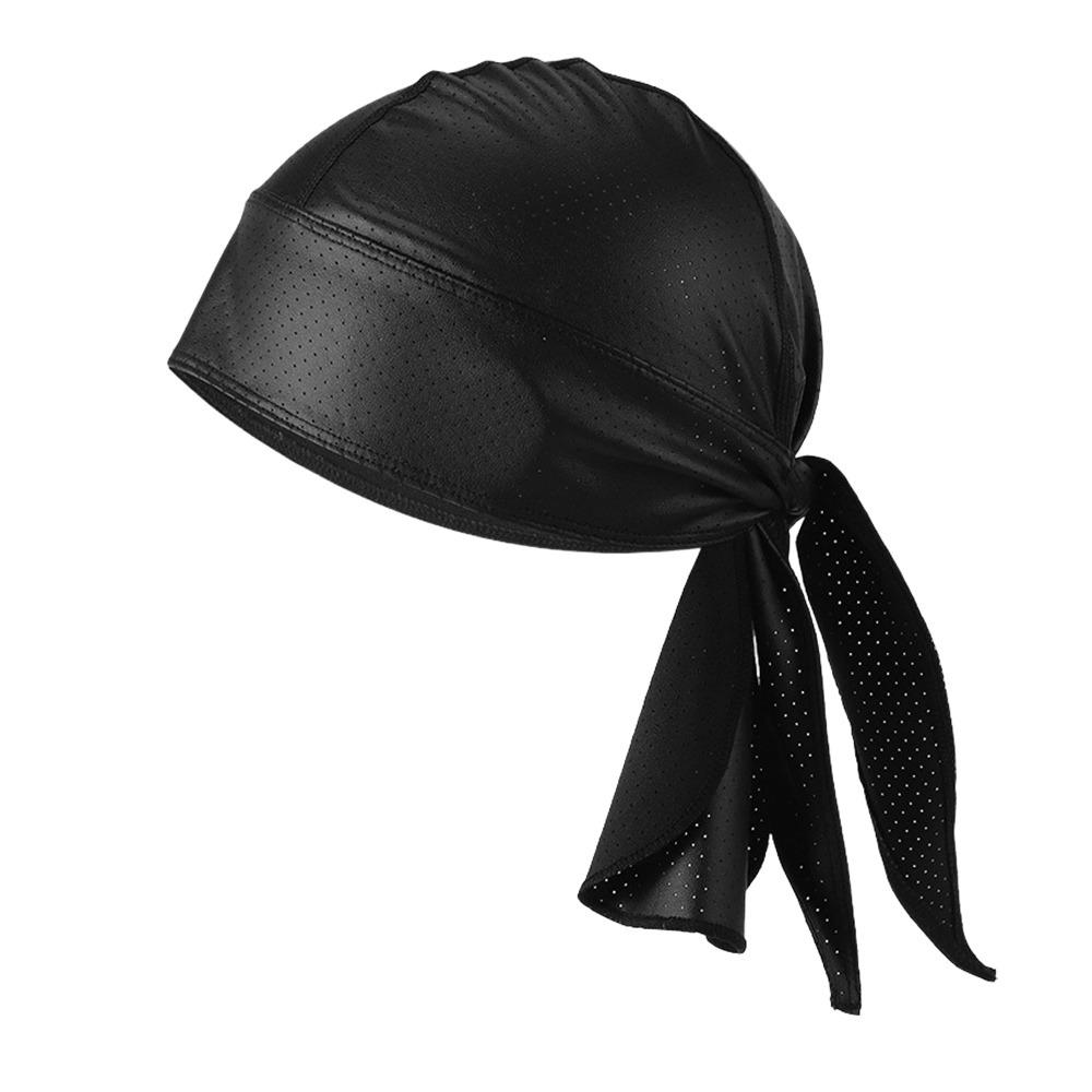 Schnelltrocknendes PU Durag Hip Hop Piraten Bandana Hut Mode Turban Hijab Biker