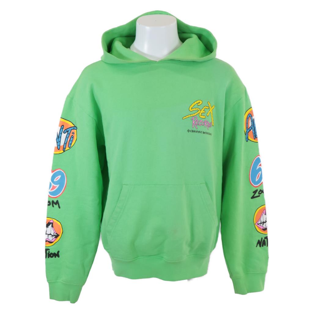 CHROME HEARTS Matty Boy Sex Records Hoodie Pullover Hoodie Tops L greenUsed