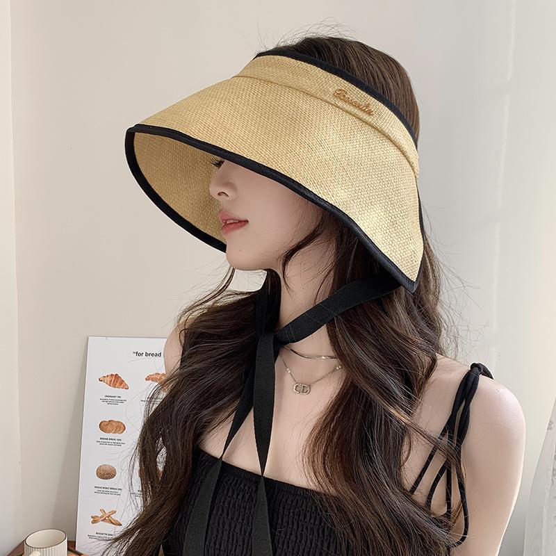 

Summer Hat Women Large Brim Outdoor Sunscreen Sunshade Sun Hat Foldable Sunhat Casual Empty Top Bucket Hat New 56-58cm