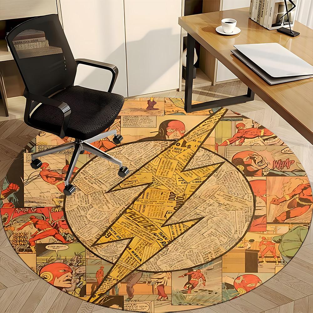 1pc Flash Comics Office Round Area Rug, Under Office Chairs Bedroom Living Room Home Decor, Room Deco, Available in Various Sizes