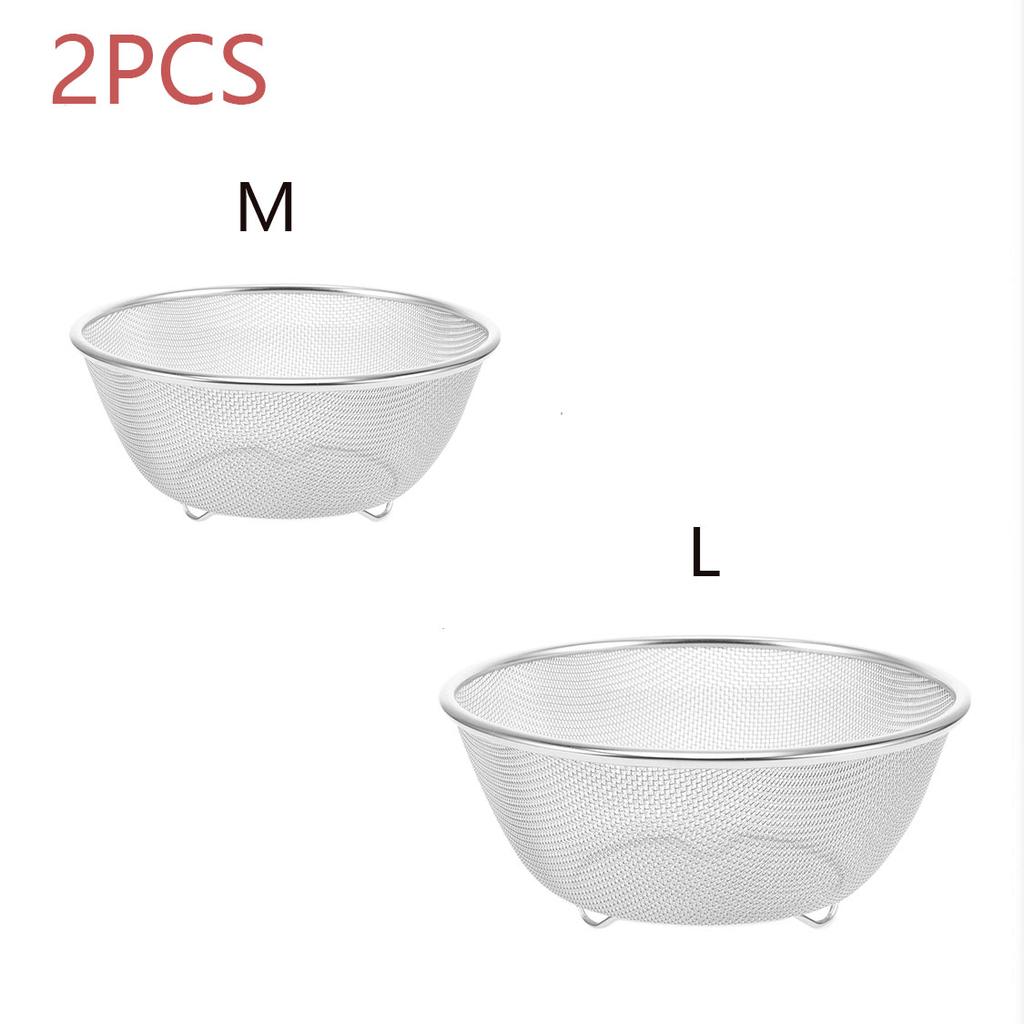 Stainless Steel Drain Basket For Washing Vegetables Fruit Rice Household Multi Use Mesh Sieve Kitchen Draining Basket Easy Clean