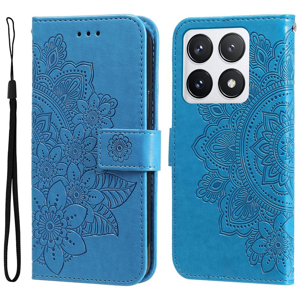 For Xiaomi 14T Pro Case Floral Pattern PU Leather Wallet Stand Phone Cover