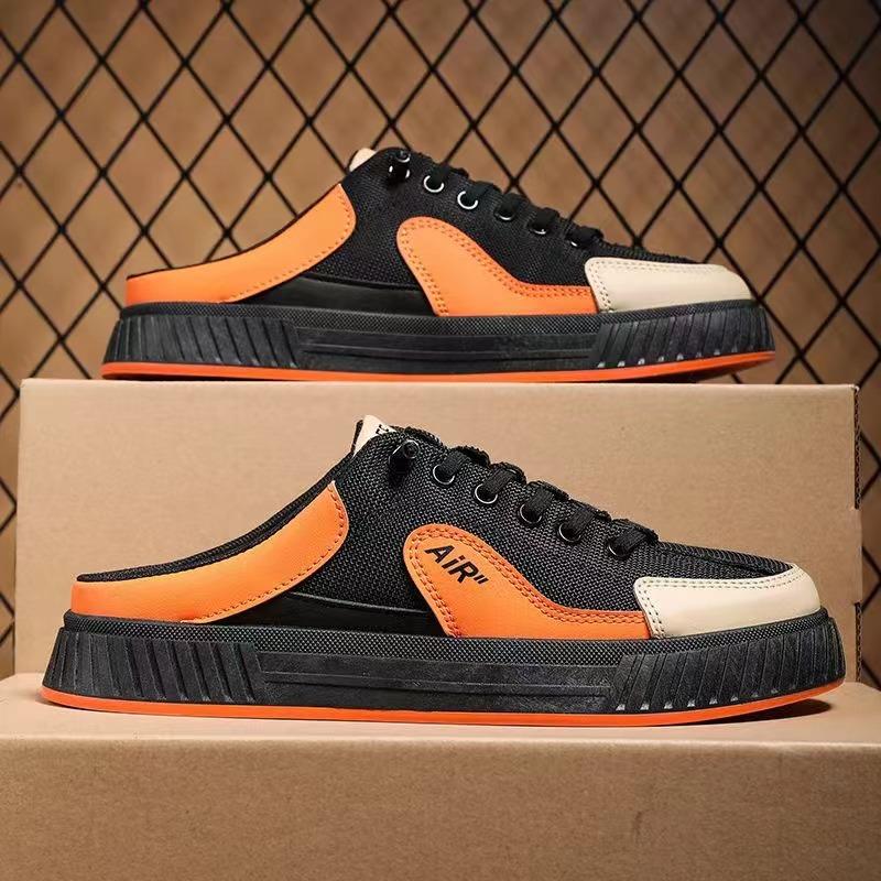 

Мужская обувь Летние дышащие мужские кроссовки с эластичной резинкой на плоской подошве для тенниса Мужская повседневная обувь Zapatillas De Hombre Мужские тапочки 44 оранжевый