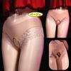Open Crotch Shorts Perforated Panties Lace Full Back [FULL CHECK] (Beige)