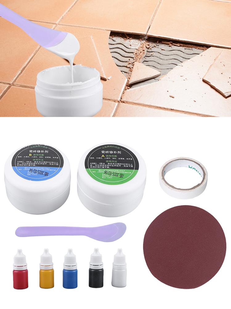 Kit di Riparazione Piastrelle Kit di Riparazione Marmo Kit di Riparazione Crepe Piastrelle Pietra Pasta di Riparazione Piastrelle Ceramiche per Crepe Buchi Scheggiature Graffi Ammaccature