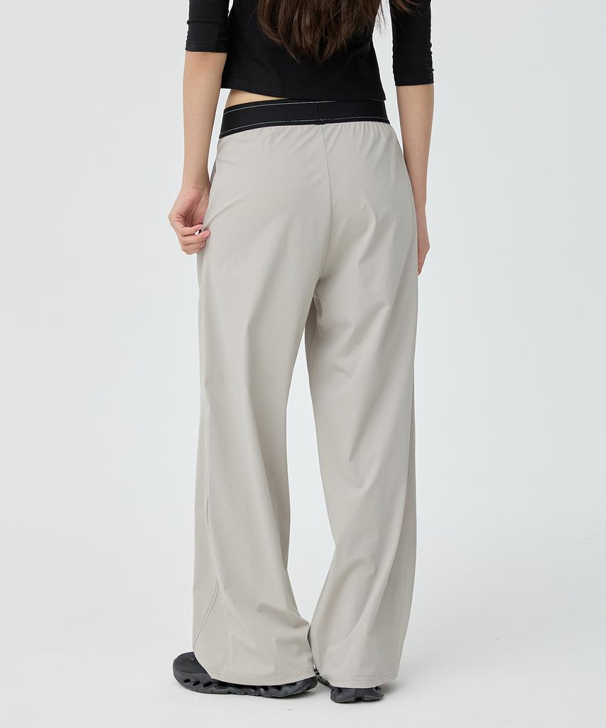 Chaebteoegseu Curved Line Cooling Wide Trousers (Beige)