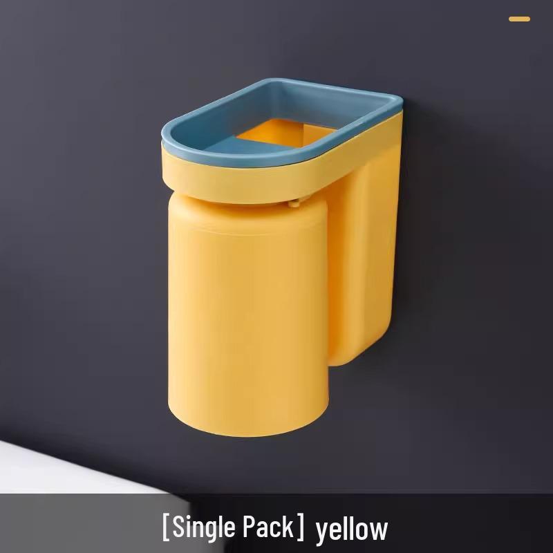 Wall-Mounted Punch-Free Toothbrush & Mouthwash Holder Set