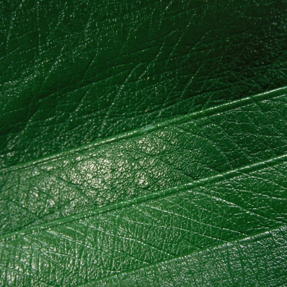 Used Double G Exotic Compact Wallet 9539 456126 7941 Petit Marmont GG Marmont Ostrich Green Unisex from Japan AUTHENTIC