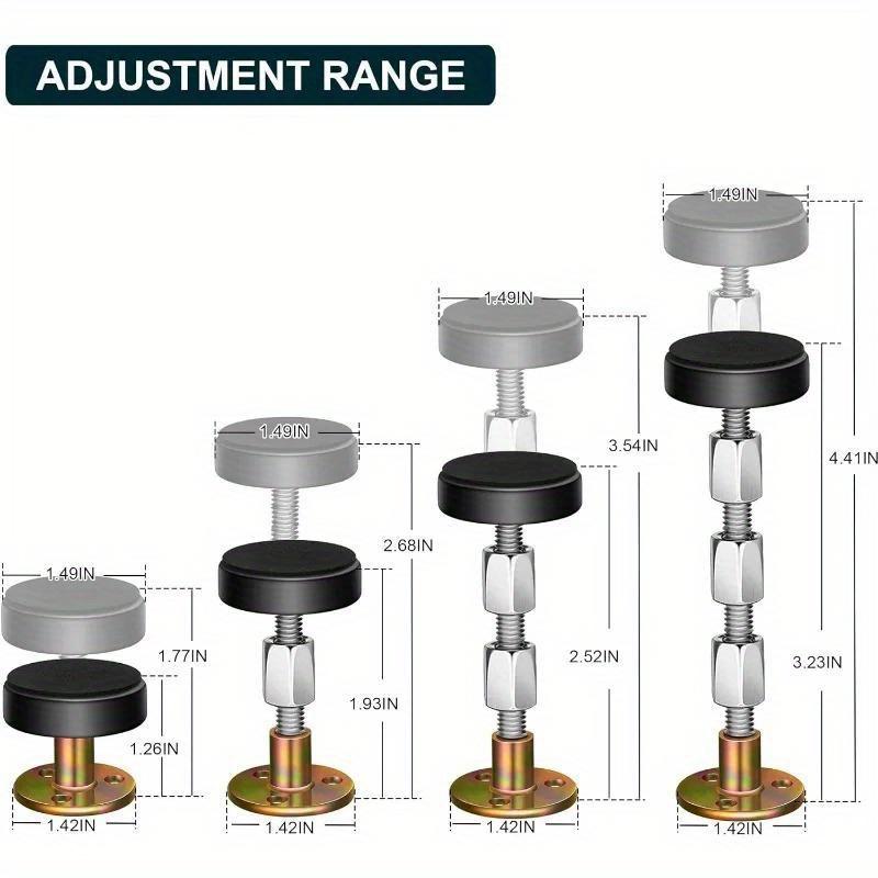 4pcs 84-110 Adjustable Threaded Frame Tool Headboard Stoppers Bedside Headboards