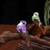 12pcs/box Handmade Simulation Pearl Hair Bird Creative Feather Bird With Claw Iron Wire Garden Decoration