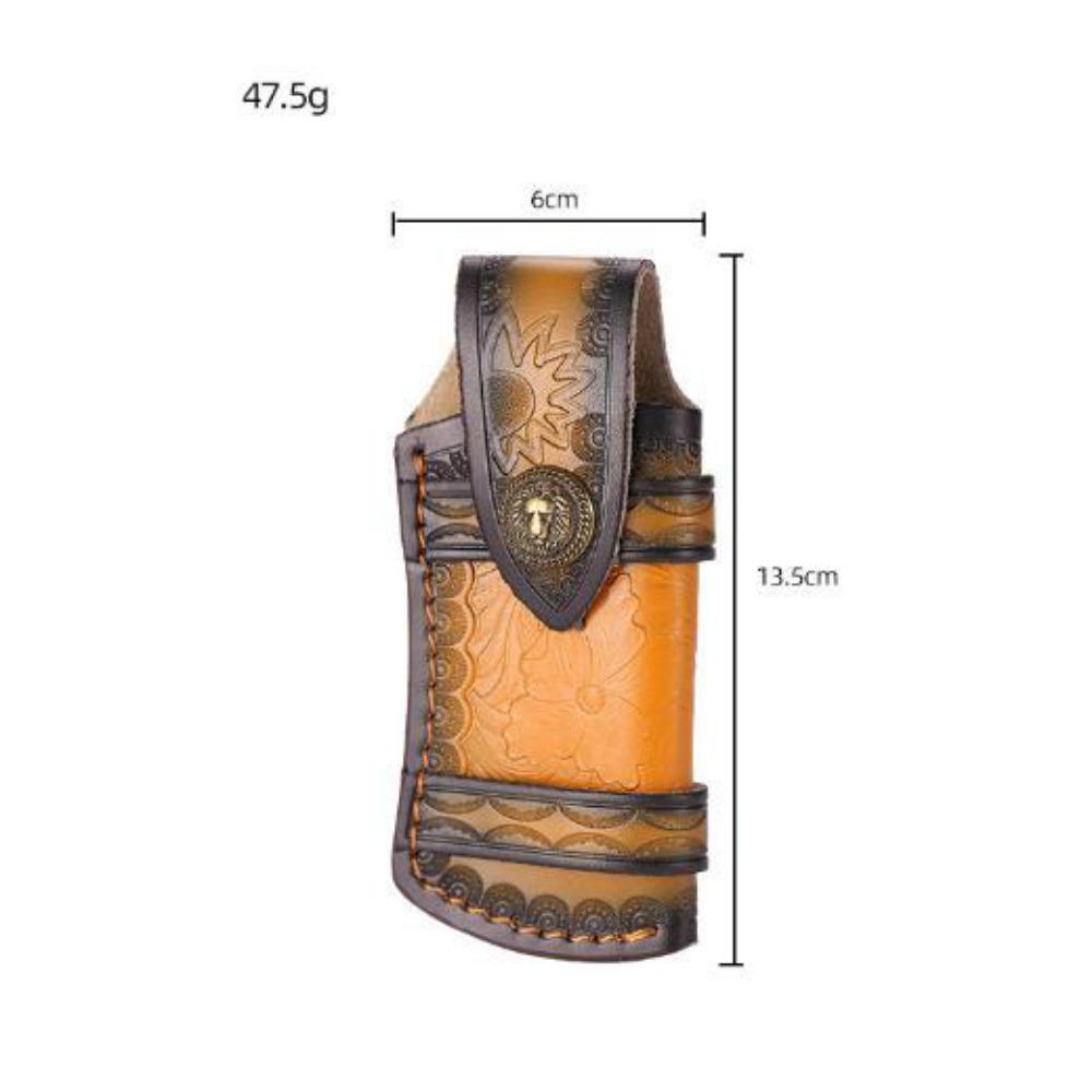 Two Layer Cowhide Scabbard Tool Outdoor Carry Bag Flashlight Belt Loop Camping Equipment Tool