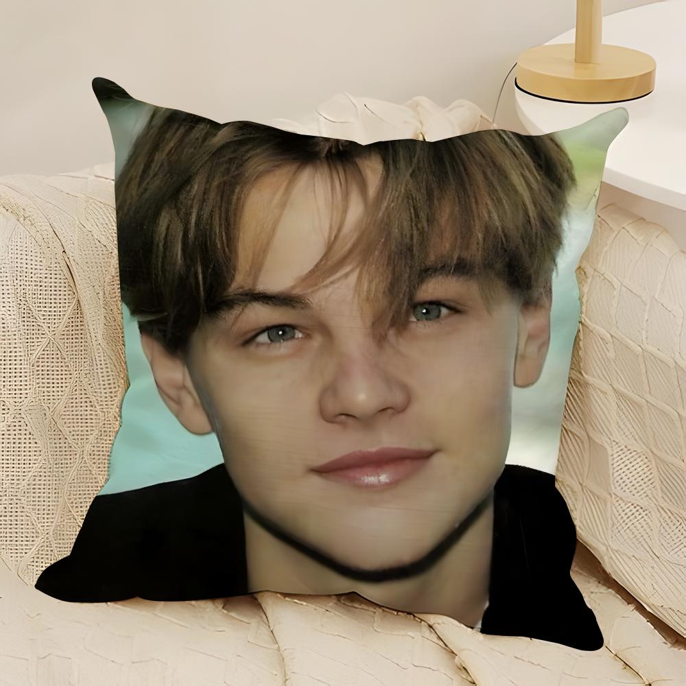 LLeo DiCaprio Vibe Look Pillow Case Natural Linen DoubleSided Printing Sofa Home Decor Cushion Cover