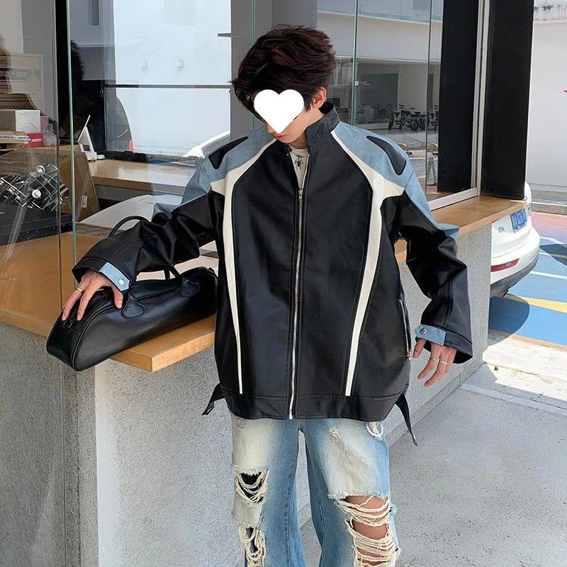 

Кожаная куртка мужская весна-осень мотоциклетная кожаная куртка в американском стиле S