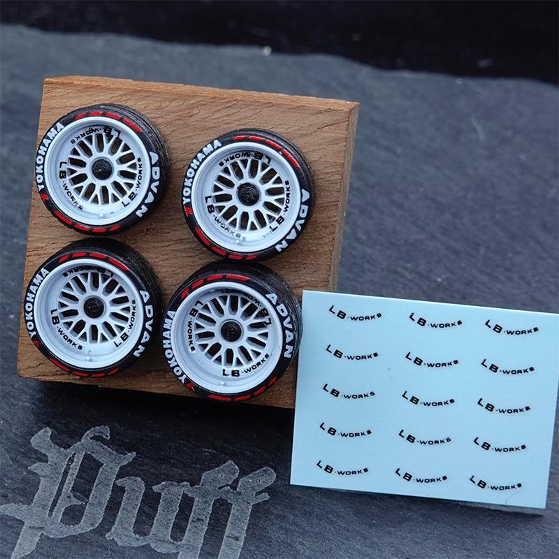 

PuffStudio 1/64 Scale Hubcap LD97-LD12 8.5/8.8mm Modified Style Axle Wheel Auto Model Car Modification Toy белый
