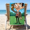 Serviette de Plage Ultra-Douce Thème Mr Bean, Idéale pour la Piscine - Camping, Plongée - Essentiel de Voyage Parfait, Serviette de Plage Vibrante.