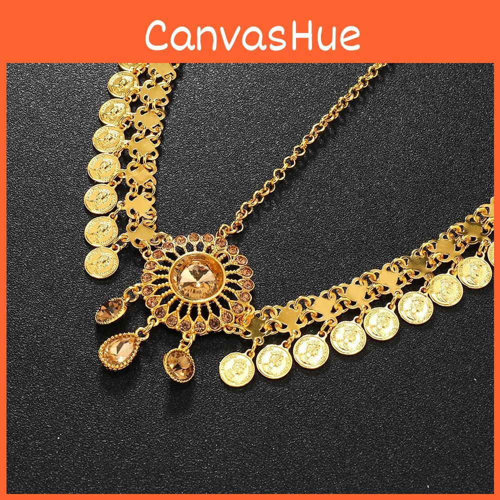 Crystal Simulation Elegant Decoration Gold Women Headwear With Tassel Design