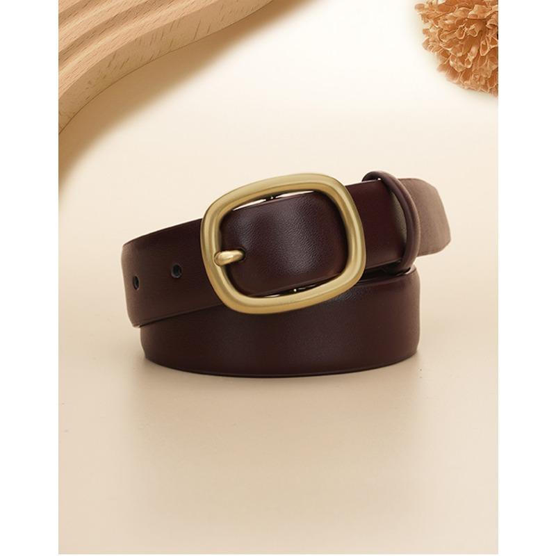 New Women's Belt Double-sided Genuine Leather Classic Versatile Decoration Simple Pin Buckle Belt High Quality Belt for Women