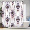 Blue Brown White Geometric Bathroom Shower Curtain Decorative Waterproof Fabric For Bathtub Home Accessories Customizable Size O