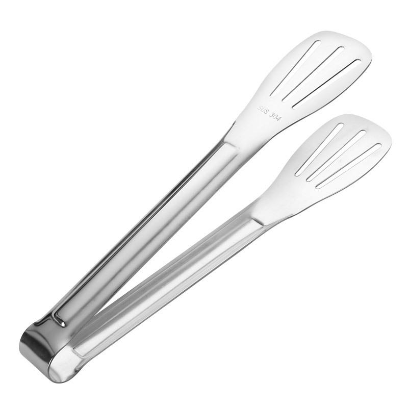 304 Stainless Steel Triple-Line Kitchen Tongs for Bread, Barbecue, and Buffet