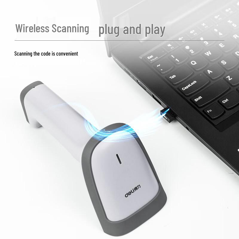 Deli 14881S 1D Wireless Barcode Scanner