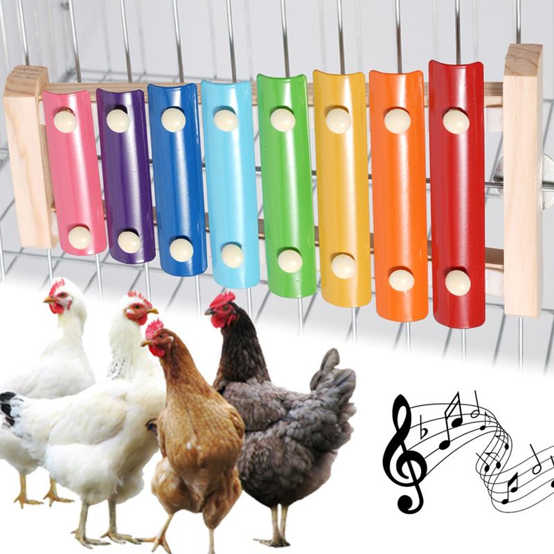 Bird Pets Parrots Toys Parrot Rooster Pecking Xylophone Toy Decor With Sounds Bird Cage Accessories