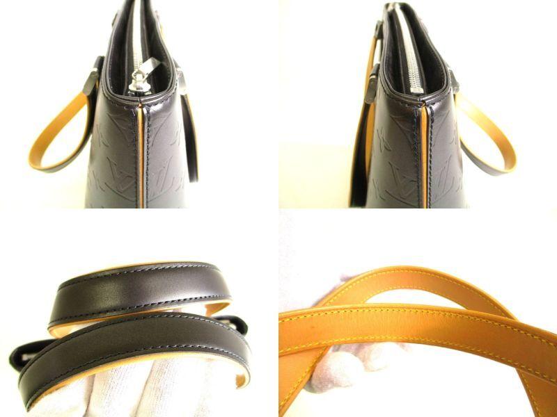 Äkta LOUIS VUITTON Monogram Svart Läder Toteväska Handväska Stockton #9369 Säljaren renoverad