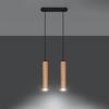 Lampa Wisząca Lino 2 Gu10 Naturalne Drewno Wood Sollux Sl.0637