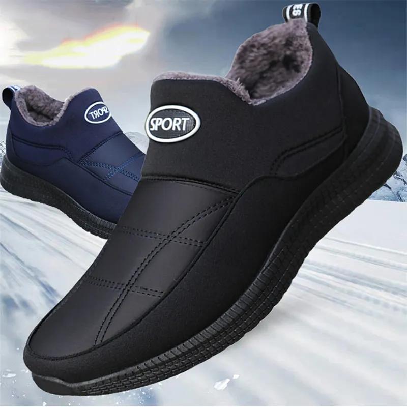 fashion Shoes For Men Waterproof Winter Snow Boots Men's Sneakers Lightweight Men's Work Shoes Plus Size Slip On Ankle Boots Footwear