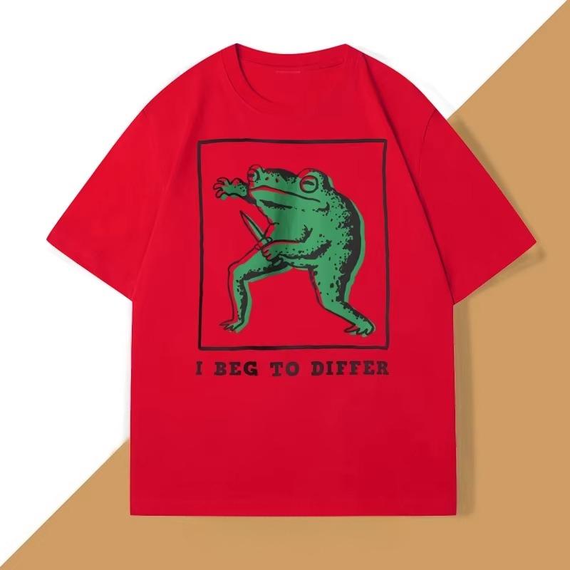 

I Beg To Differ T Shirt UNISEX Women Loose Frog Printed Tshirt Casual Cotton Short Sleeve Harajuku Tshirt Unisex Clothes S