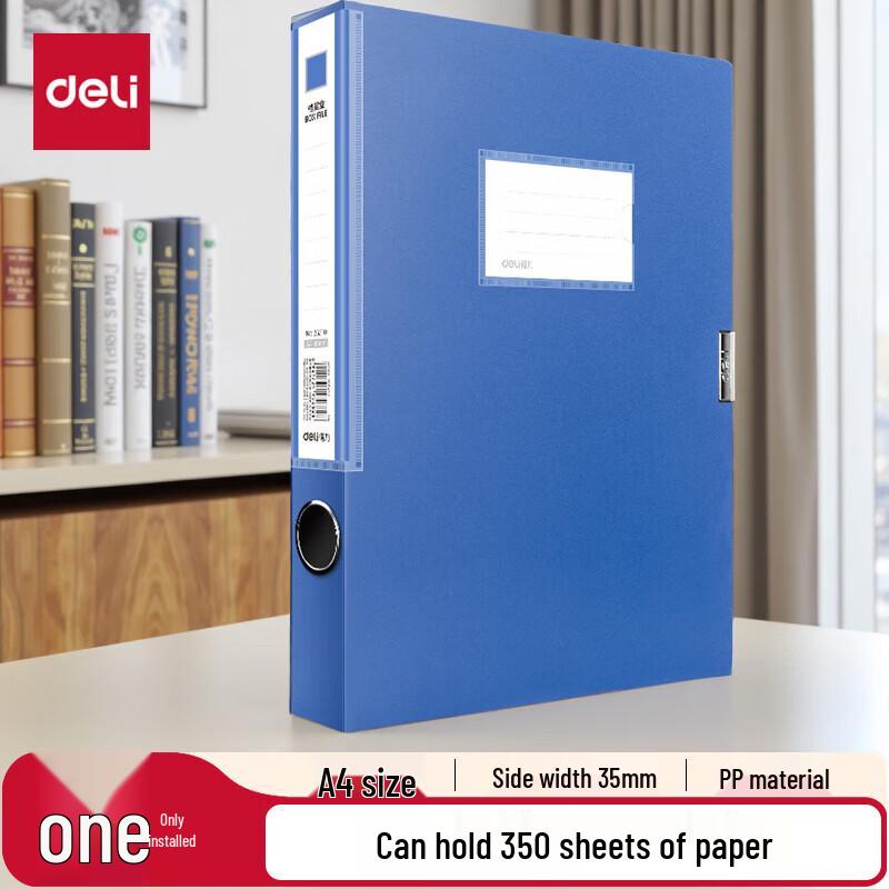 Deli A4 Velcro Plastic File Box