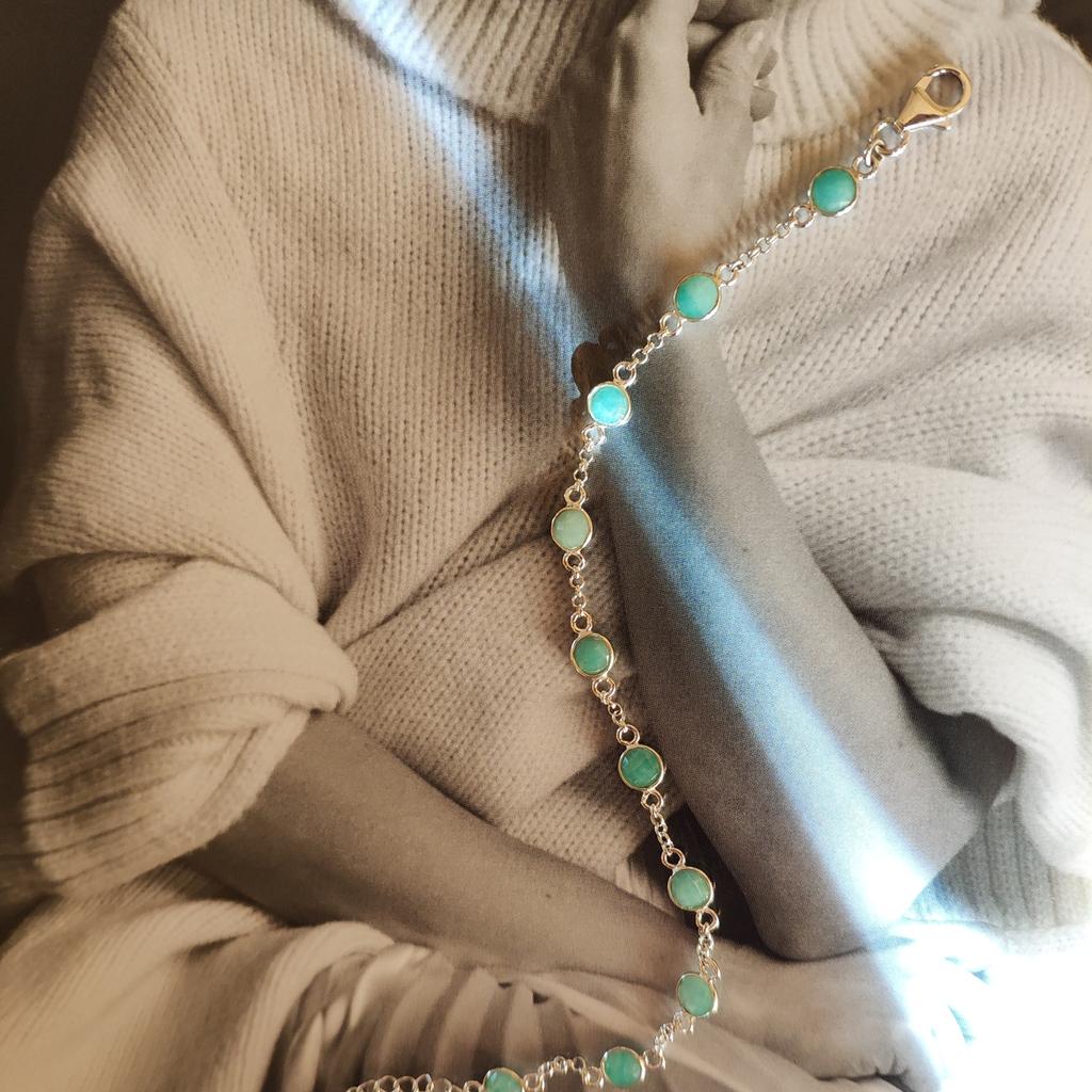 Серебряный браслет с натуральным изумрудом (2118251)